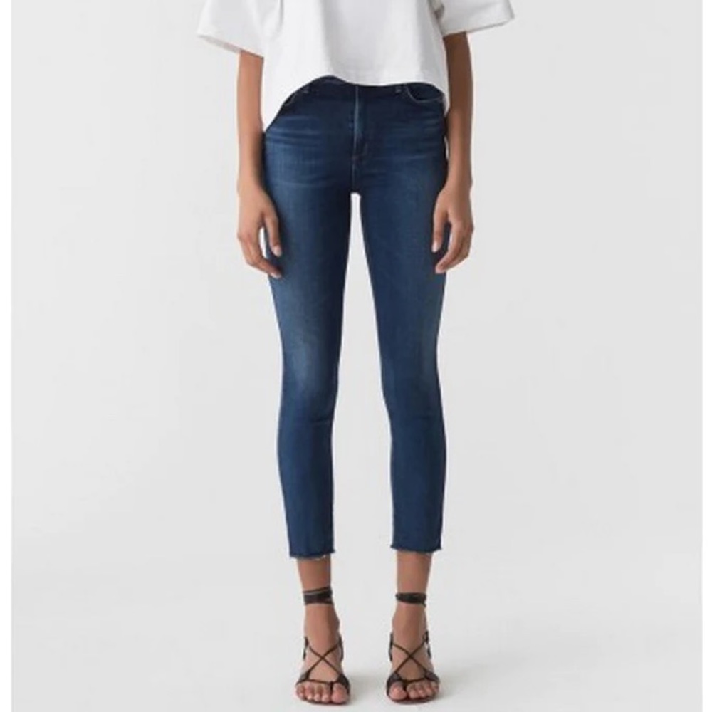 AGOLDE Sophie High Rise Crop Skinny Jean With Raw Hem size 30